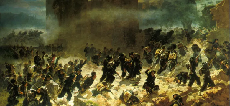 A Brecha da Porta Pia, 20 de setembro de 1870 (pintura de Carlo Ademollo)
